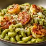 Shrimp Pasta with Broccoli Pesto Recipe