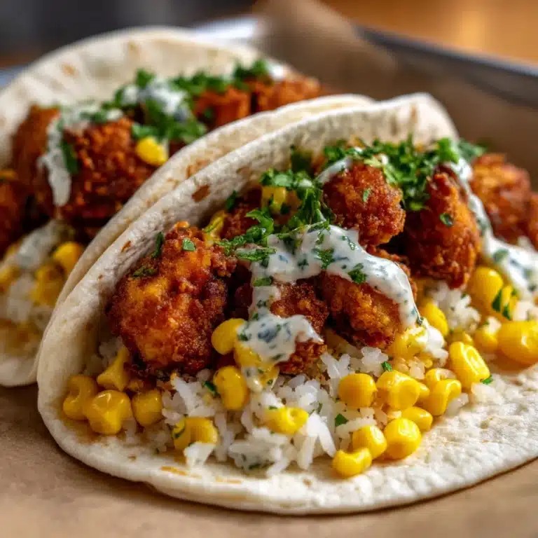 Fried Chicken Street Corn Taco with Jalapeno Lime Ranch Recipe