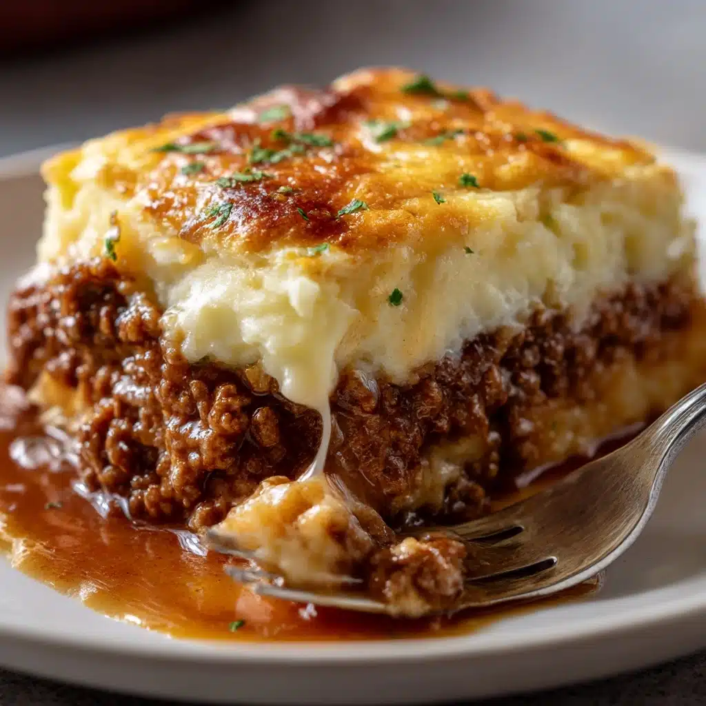 Sausage and Gravy Pie with Biscuit Crust Recipe - Recipe Image