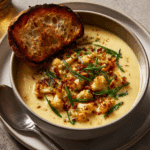 Roasted Garlic Cheddar Cauliflower Soup Recipe