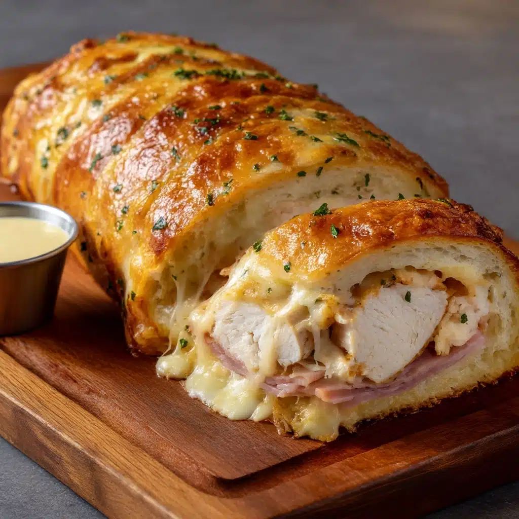 Chicken Cordon Bleu Stromboli Recipe - Recipe Image