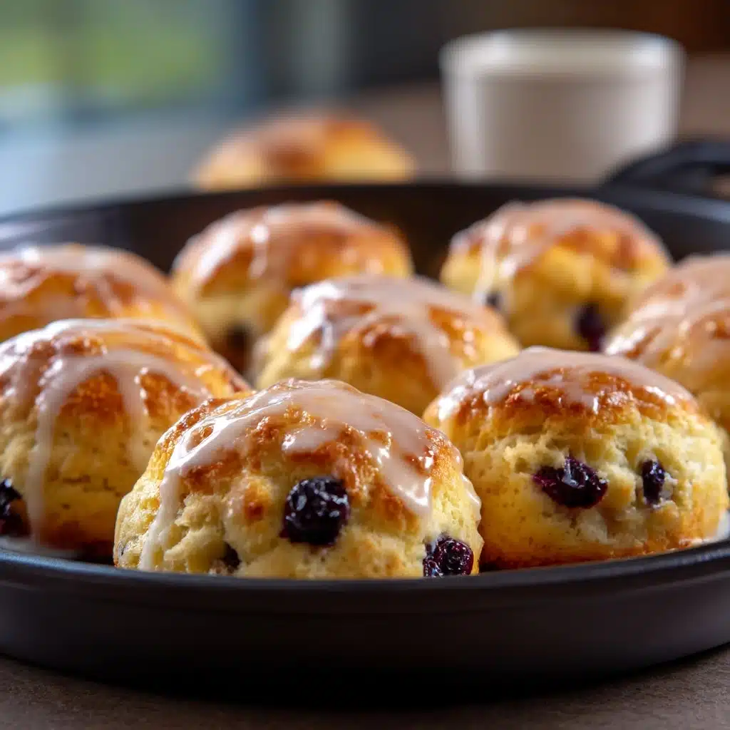 Sweet Blueberry Biscuits With Lemon Glaze Recipe - Recipe Image