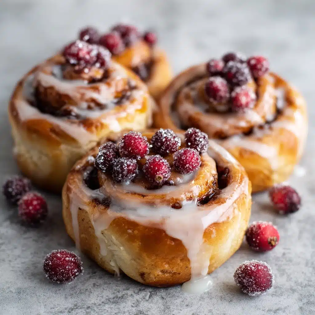Cream Cheese Danishes with Sugared Cranberries and Butter Glaze Recipe - Recipe Image