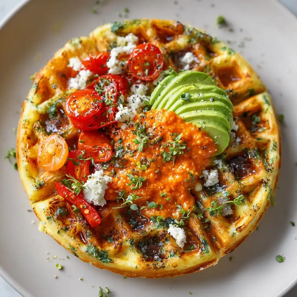 Egg Waffles with Romesco and Goat Cheese Recipe