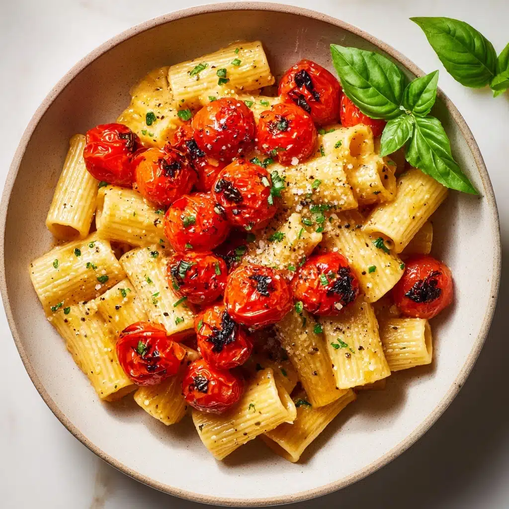 Creamy Vegan Red Pepper Pasta with Blistered Tomatoes Recipe - Recipe Image