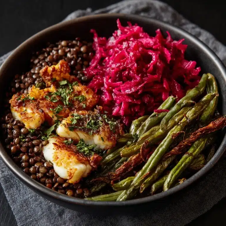 Perfect Baked Salmon with Lentils and Lemon Herb Sauce Recipe