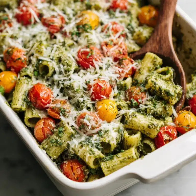 Healthy Baked Pesto Rigatoni Recipe