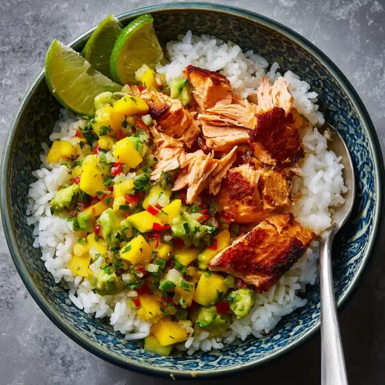 BBQ Salmon Bowls with Mango Avocado Salsa Recipe