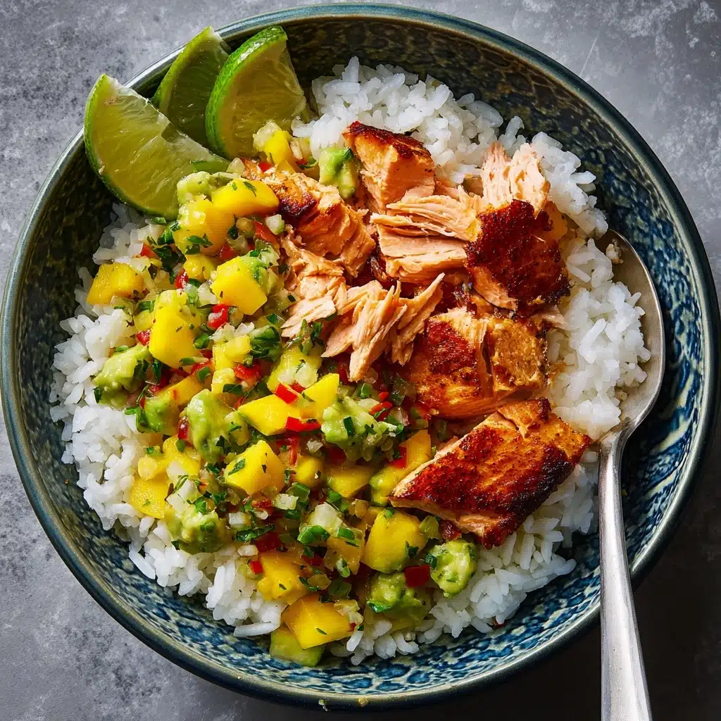 BBQ Salmon Bowls with Mango Avocado Salsa Recipe