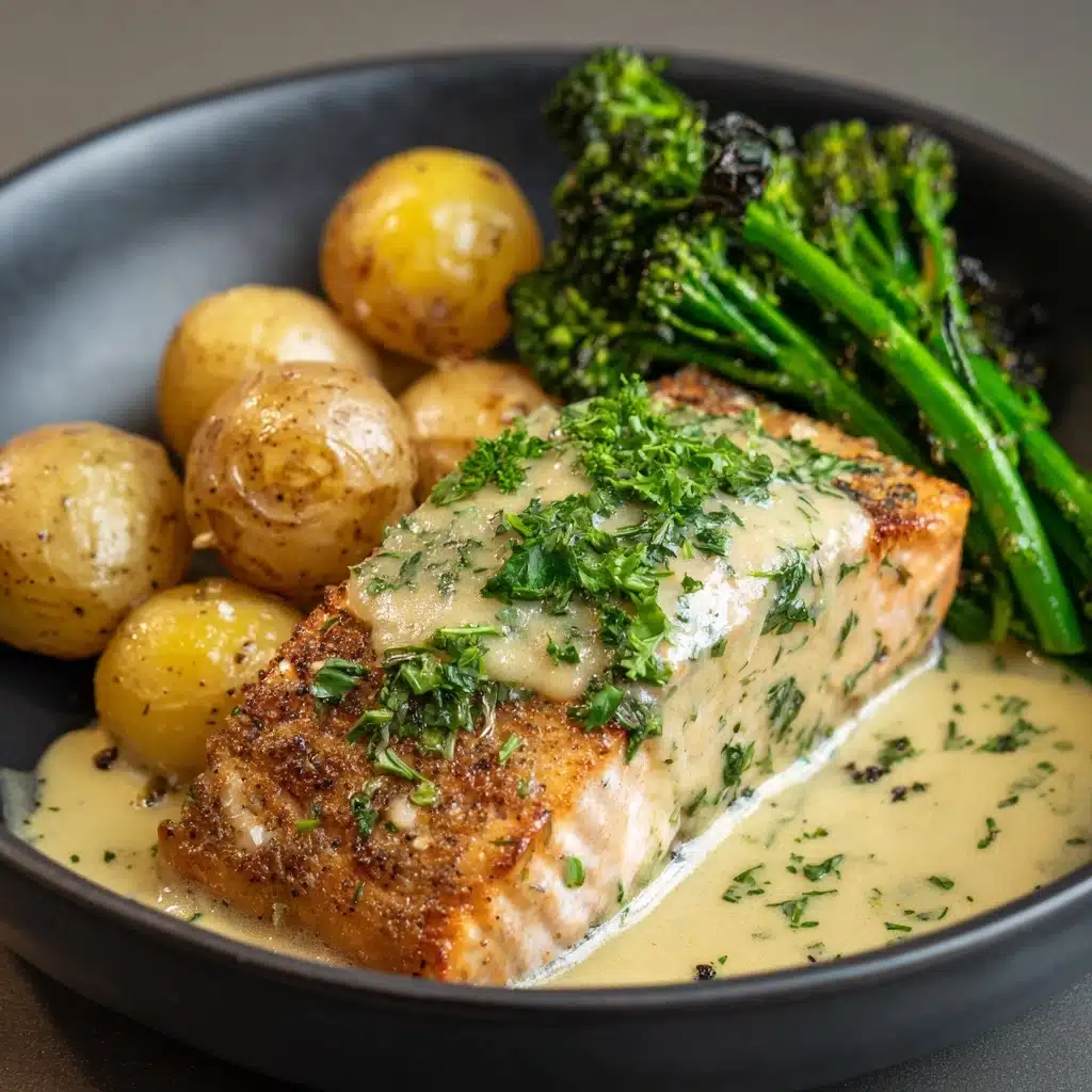 Baked Salmon with Amazing Lemon Sauce Recipe - Recipe Image