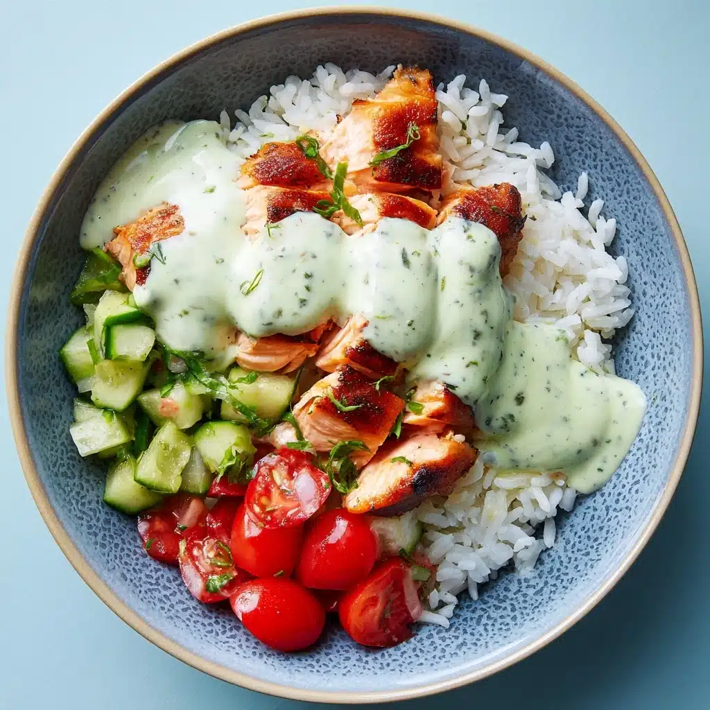 Salmon with Basil Sauce and Tomato Salad Recipe - Recipe Image
