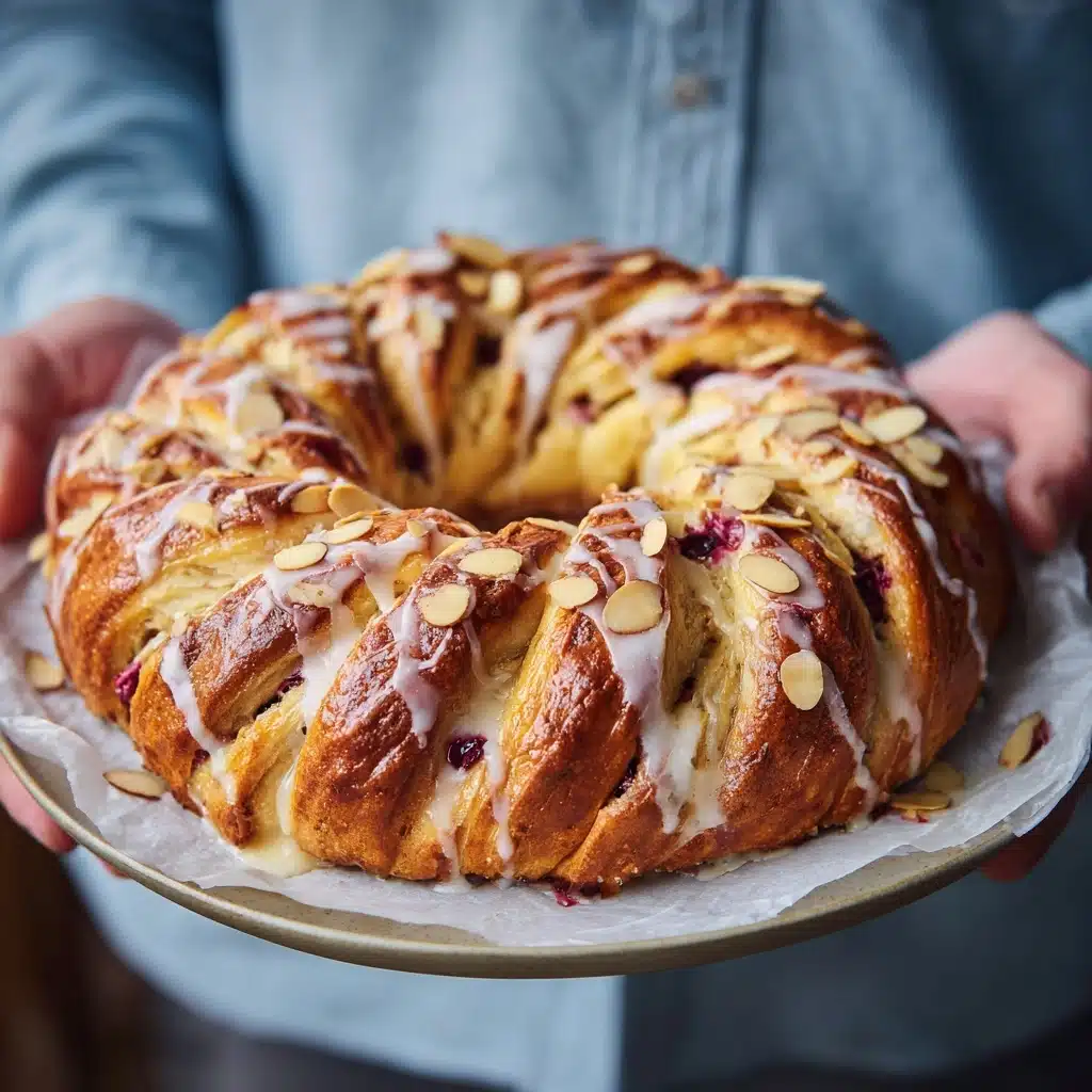 Christmas Tea Ring with Raspberry Cream Cheese Filling Recipe - Recipe Image