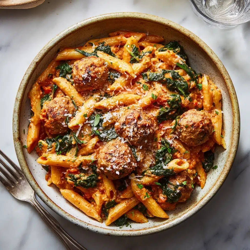 No-Boil Baked Penne with Meatballs Recipe - Recipe Image