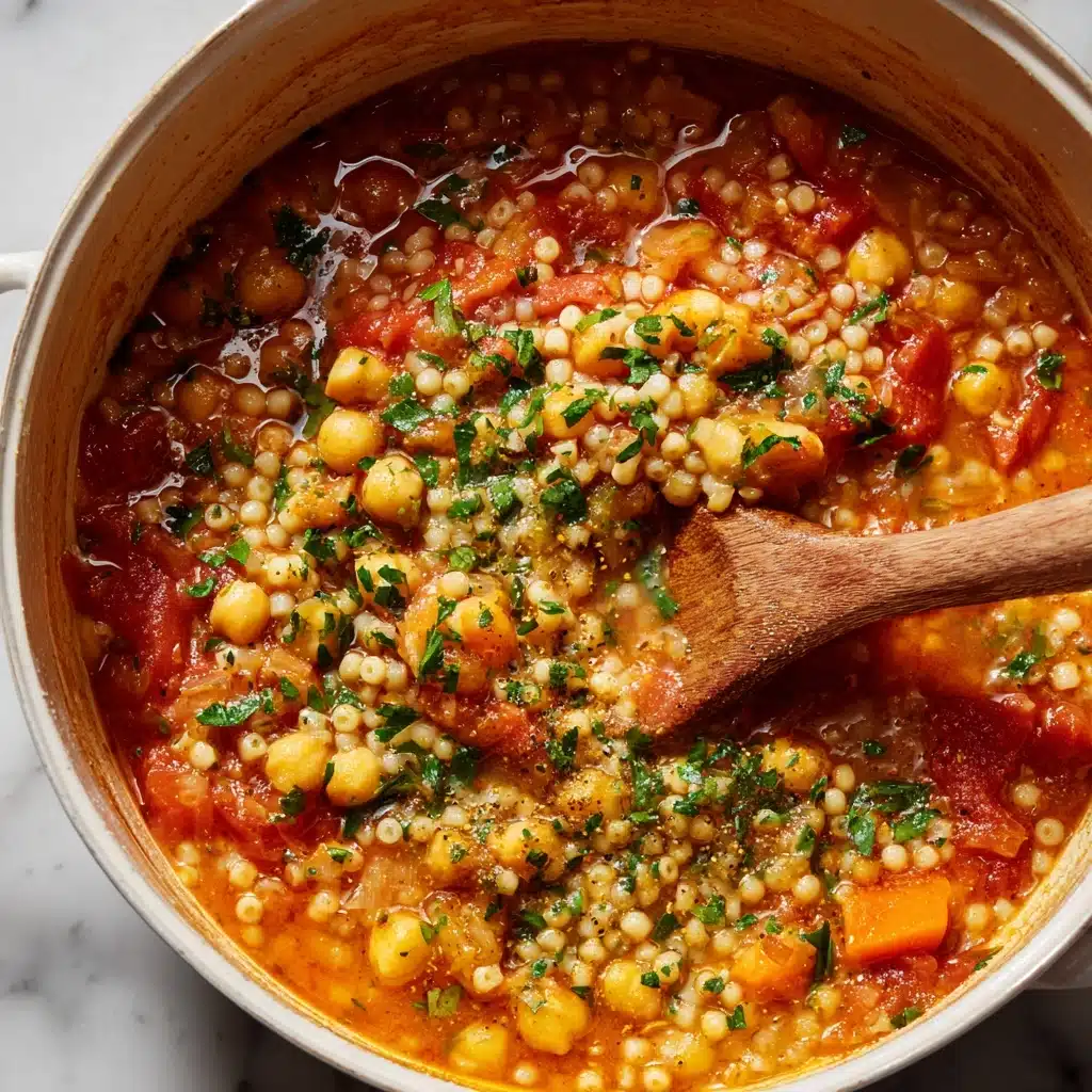 Pearl Couscous Skillet with Tomatoes, Chickpeas, and Feta Recipe