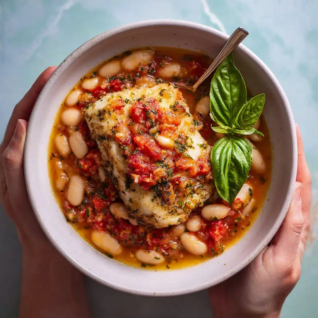 Garlic Basil Barramundi Skillet with Tomato Butter Sauce Recipe - Recipe Image