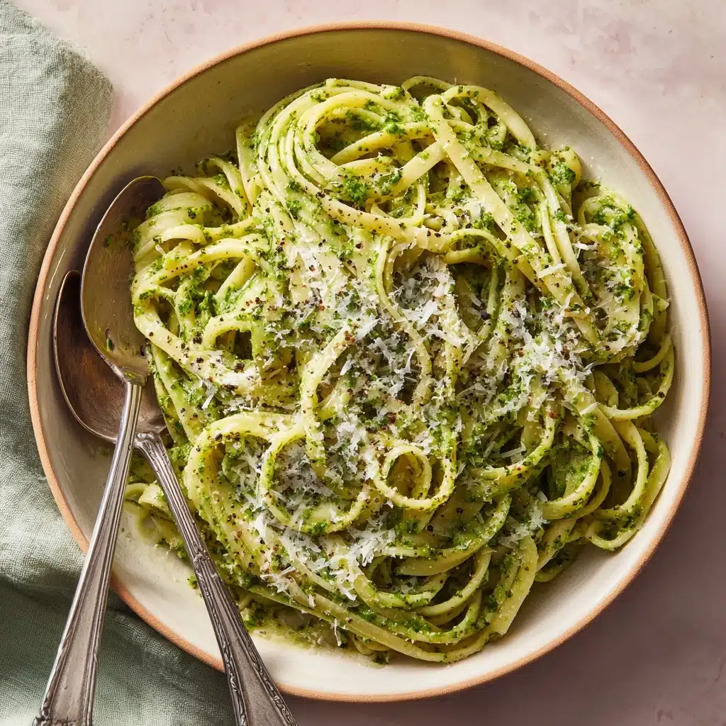 Linguine with Creamy Arugula Walnut Pesto Recipe - Recipe Image