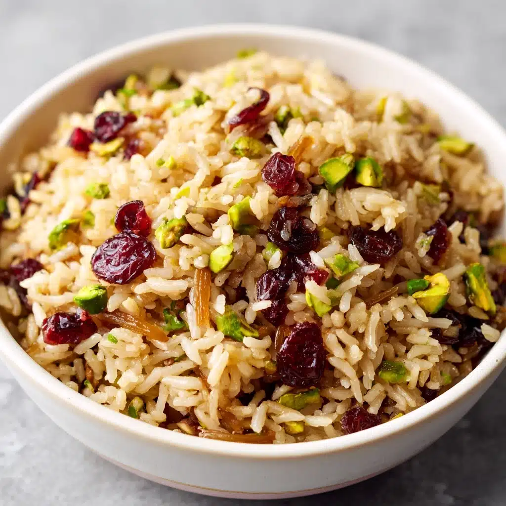 Rice Pilaf with Caramelized Onion, Orange, Cherry & Pistachio Recipe - Recipe Image