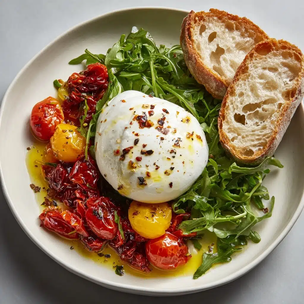 Burrata with Tomato-Peach Jam Recipe - Recipe Image