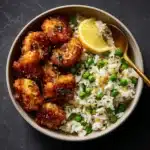 Baked Coconut Shrimp with Springy Rice and Honey Butter Sauce Recipe