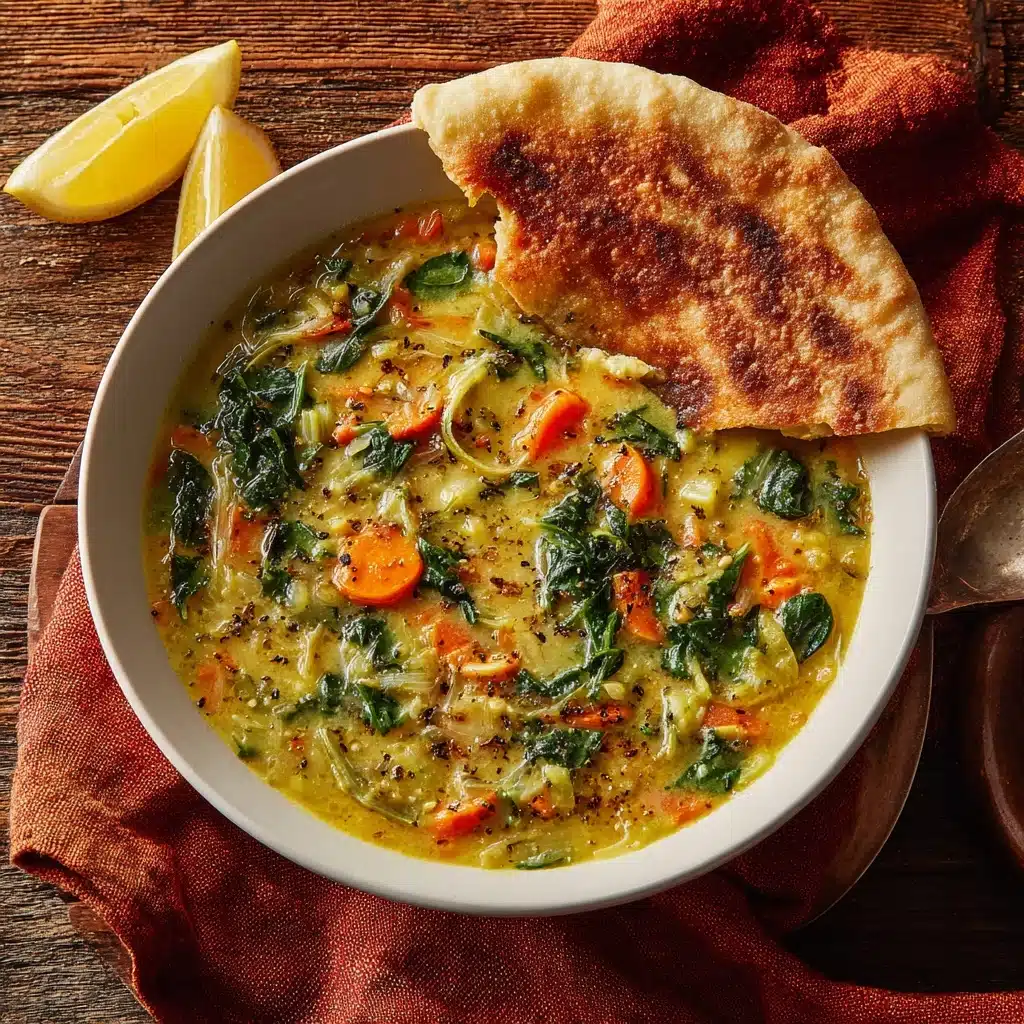 Smoky Red Lentil Soup with Spinach Recipe