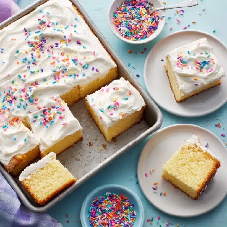 Vanilla Sheet Cake with Cream Cheese Frosting Recipe