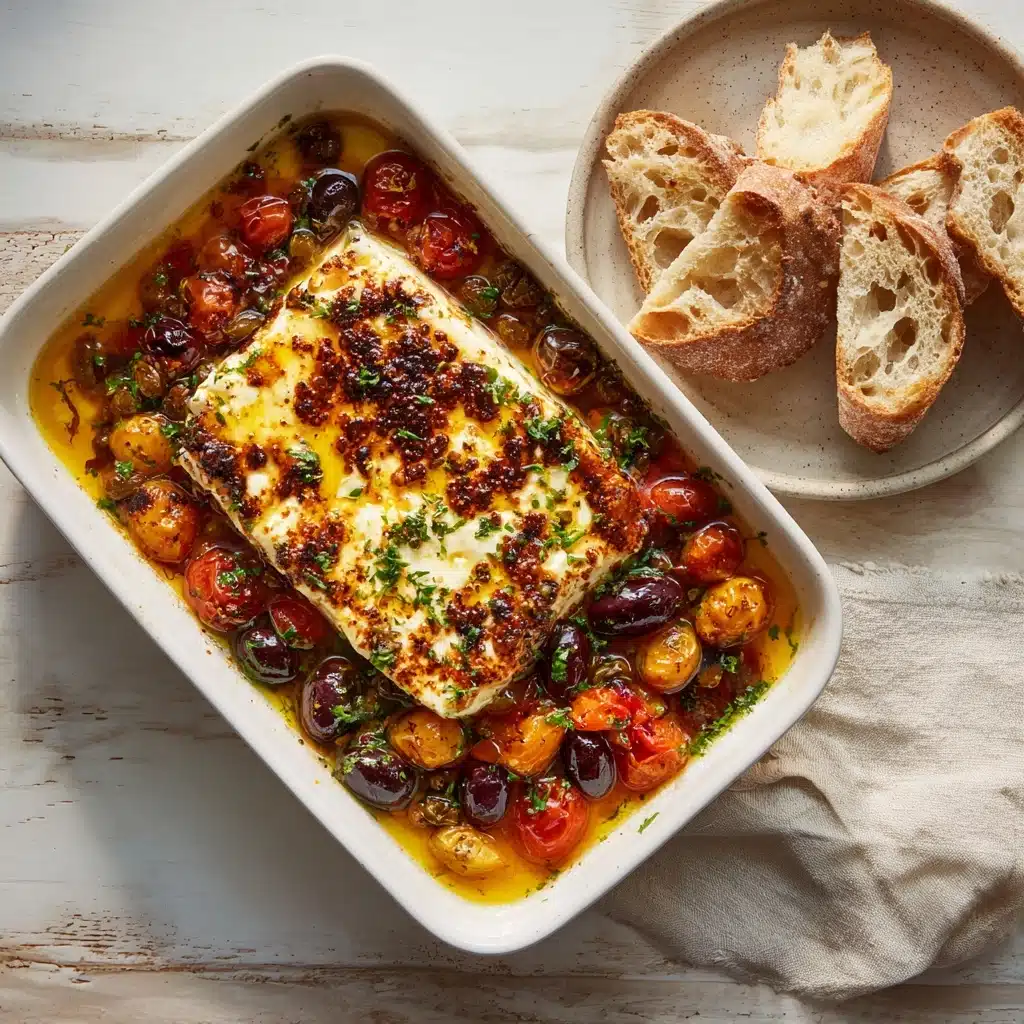 Broiled Feta with Garlicky Tomatoes & Capers Recipe - Recipe Image