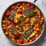Baked Cod with Tomatoes & Chickpeas Recipe
