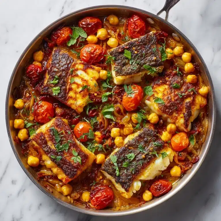 Baked Cod with Tomatoes & Chickpeas Recipe