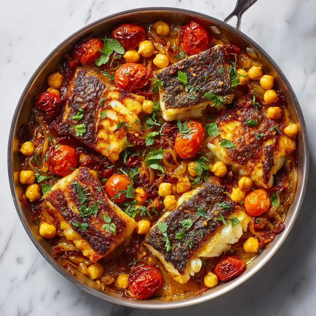 Baked Cod with Tomatoes & Chickpeas Recipe