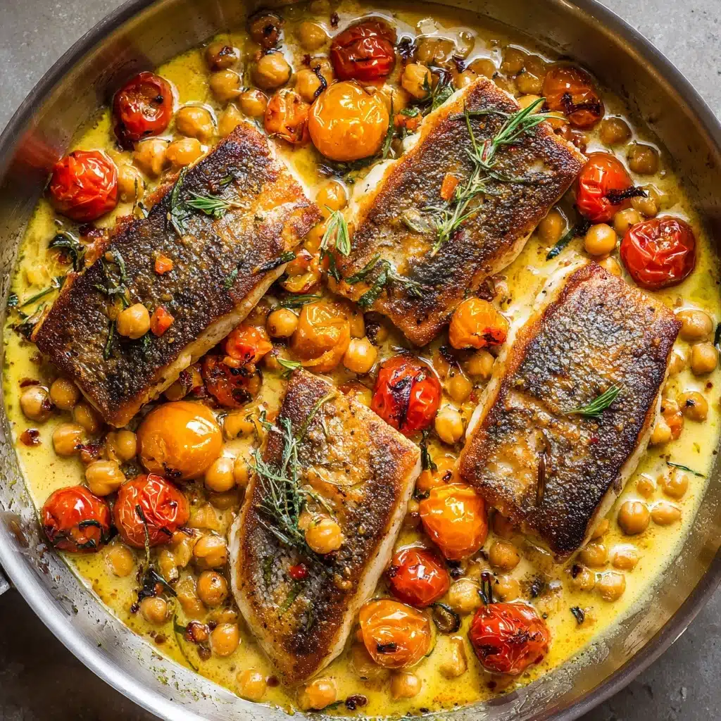 Baked Cod with Tomatoes & Chickpeas Recipe - Recipe Image