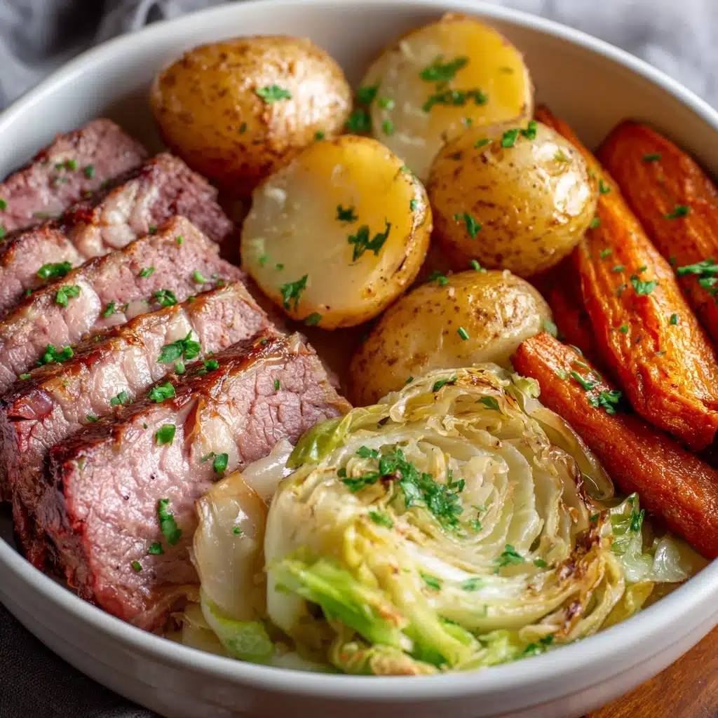 Roasted Corned Beef and Cabbage with Horseradish Cream Sauce Recipe - Recipe Image