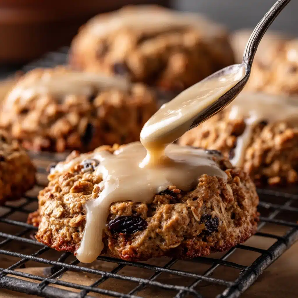 Glazed Oatmeal Maple Scones with Pecans & Currants Recipe - Recipe Image
