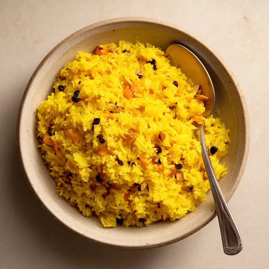 Golden Rice Pilaf with Dried Fruit and Almonds Recipe - Recipe Image
