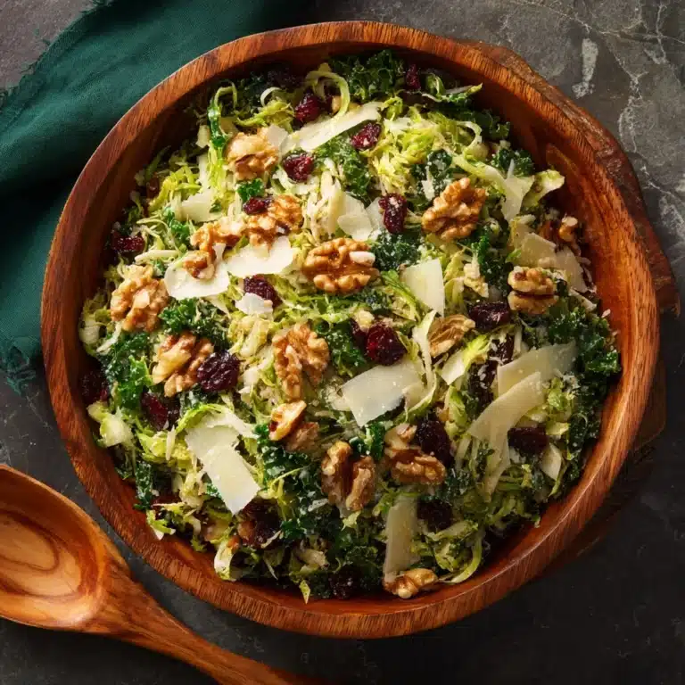 Kale, Brussels Sprouts & Dried Cranberry Salad with Honey-Dijon Vinaigrette Recipe