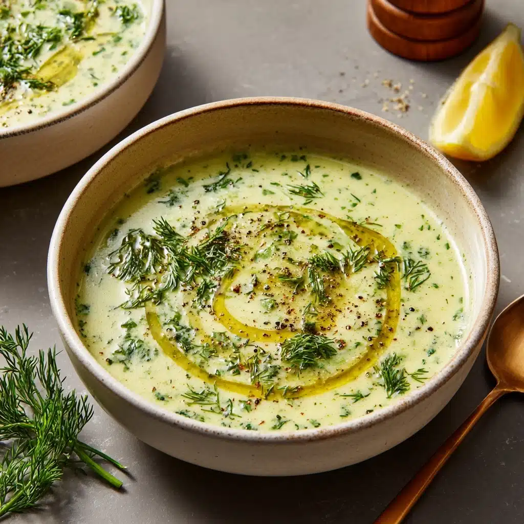 Creamy Zucchini Soup with Walnuts and Dill Recipe