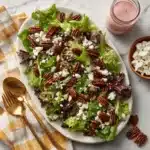 Mixed Green Salad with Goat Cheese, Glazed Pecans & Maple Dijon Vinaigrette Recipe