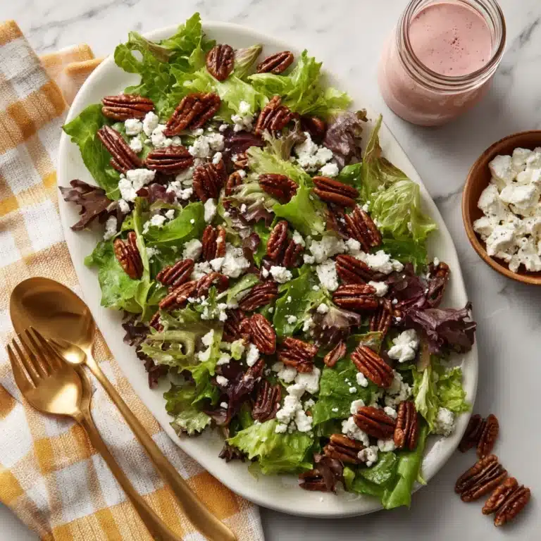 Mixed Green Salad with Goat Cheese, Glazed Pecans & Maple Dijon Vinaigrette Recipe