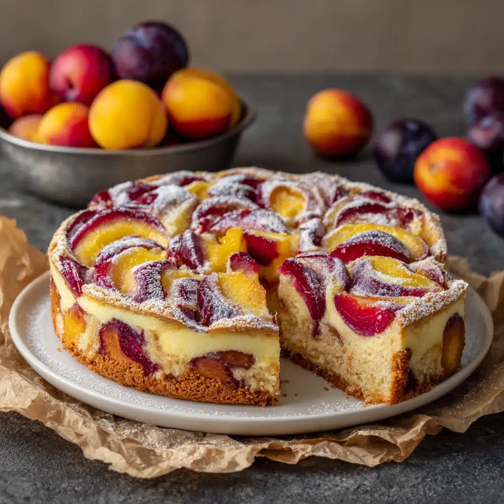 Spiced Plum Custard Cake Recipe - Recipe Image