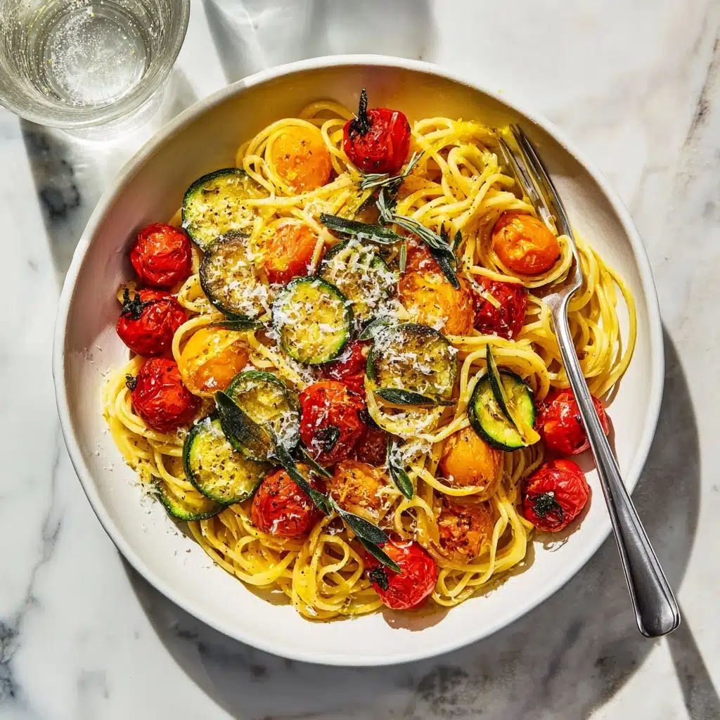 Pasta with Zucchini and Cherry Tomatoes Recipe - Recipe Image