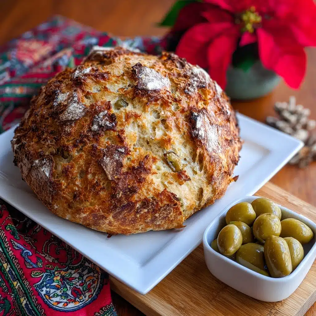 Mediterranean Garlic and Olive Artisan Bread Recipe - Recipe Image