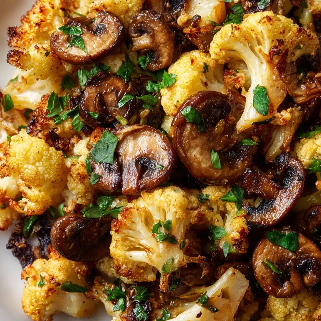 Garlic Mushrooms Cauliflower Skillet Recipe - Recipe Image