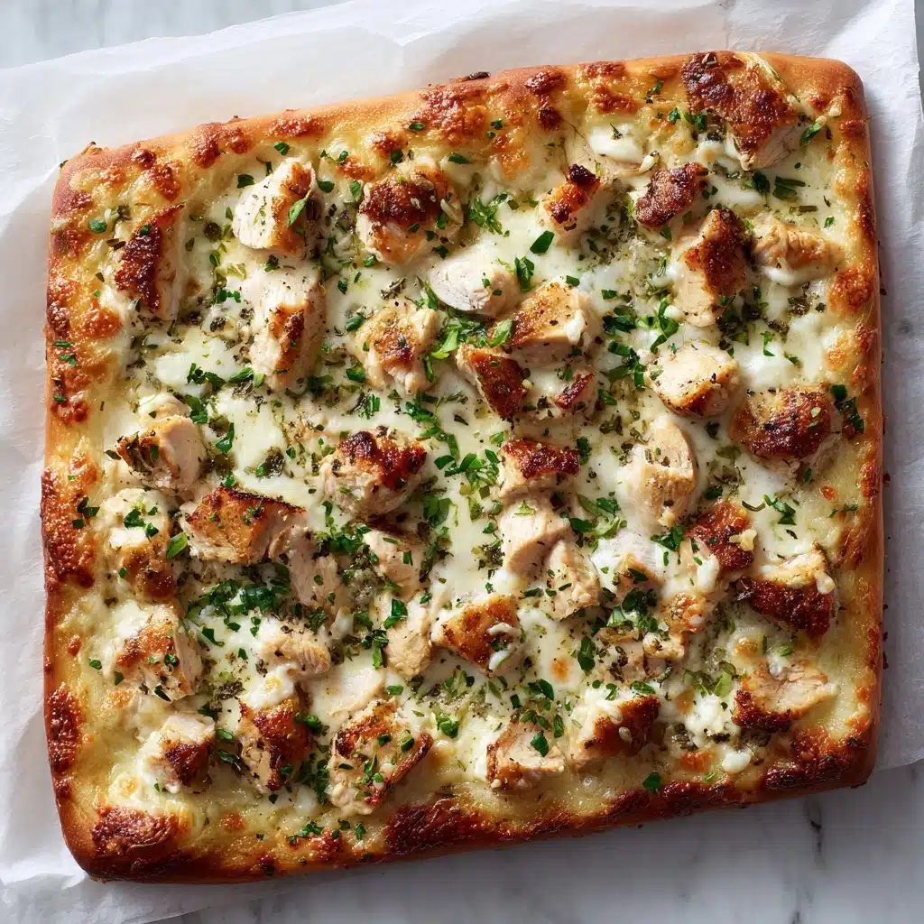 White Garlic Chicken Pizza Recipe - Recipe Image
