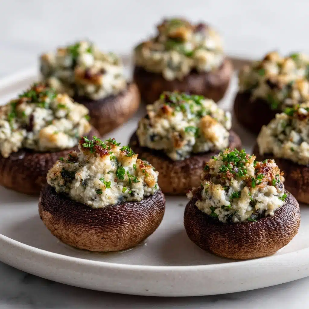 Garlic Butter and Feta Stuffed Mushrooms Recipe - Recipe Image