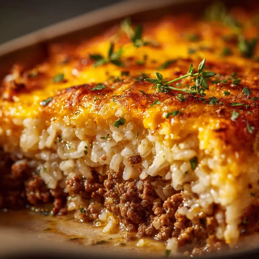 French Onion Ground Beef and Rice Casserole Recipe - Recipe Image