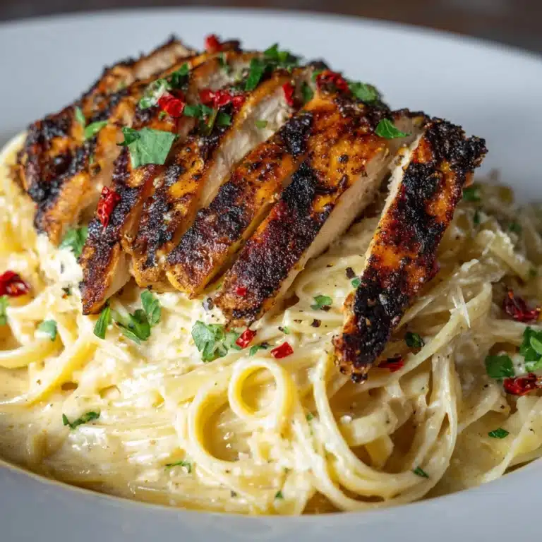 Savory Cajun Chicken over Creamy Parmesan Linguine Recipe