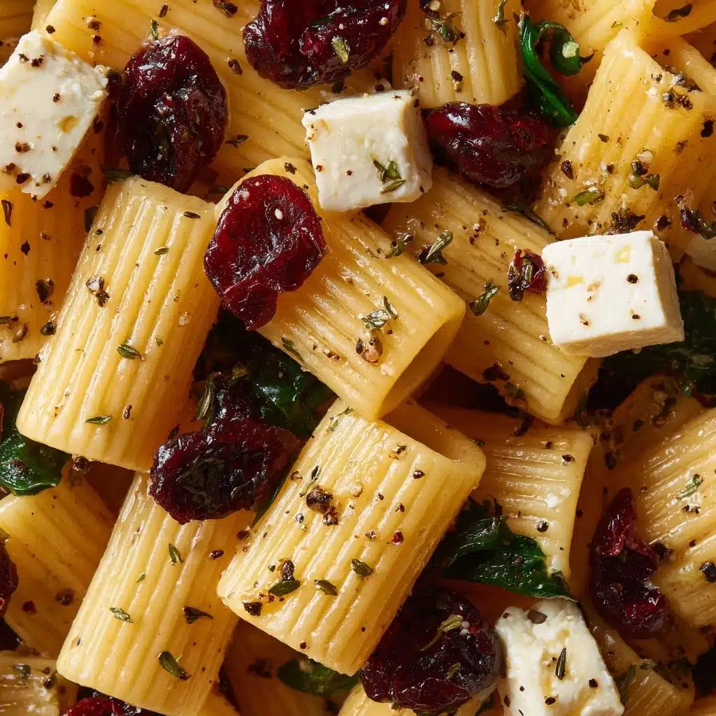Feta & Cranberry Rigatoni Salad with Lemon Vinaigrette Recipe