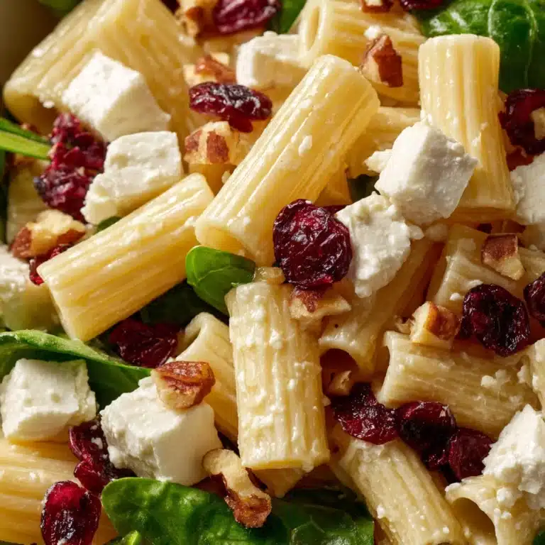 Spinach Pasta Salad with Feta and Cranberries Recipe