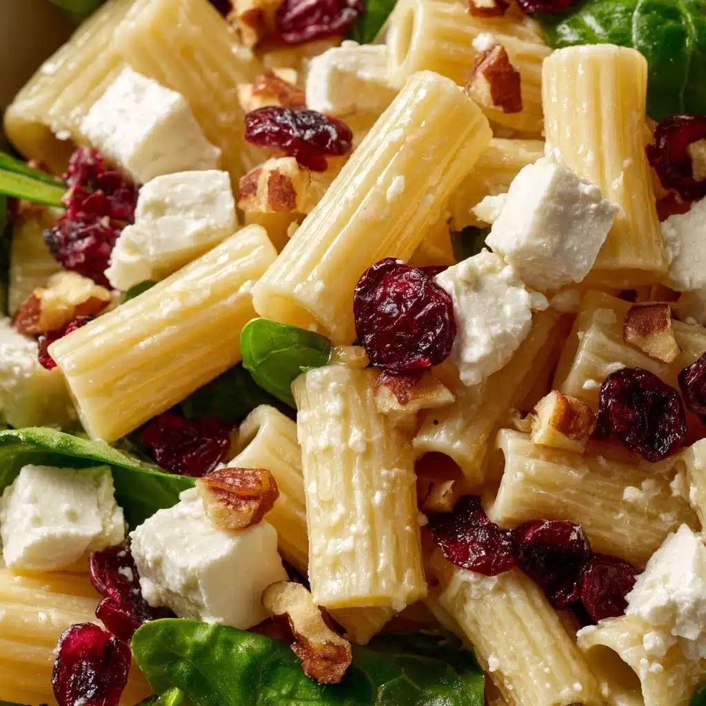 Spinach Pasta Salad with Feta and Cranberries Recipe