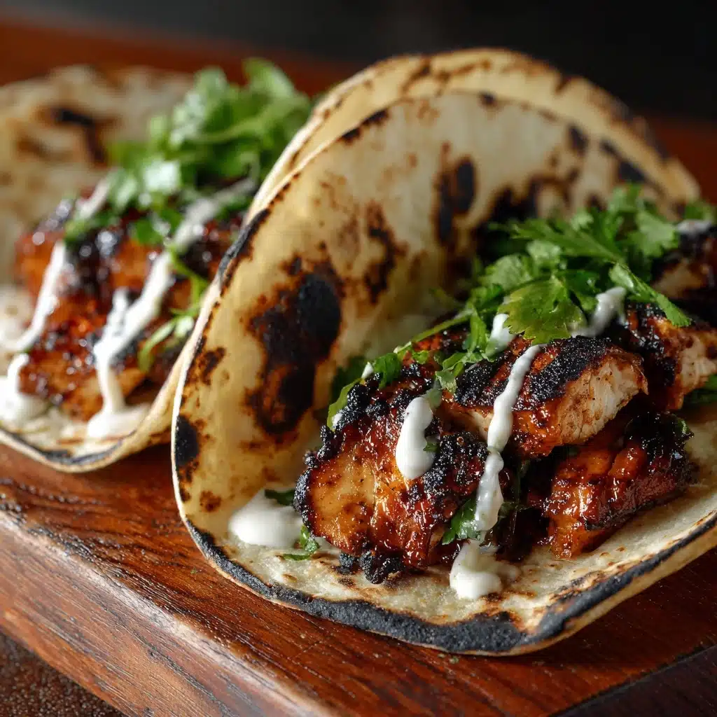 Garlic Butter Honey BBQ Chicken Tacos Recipe - Recipe Image