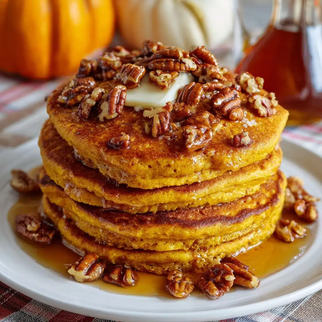 Pumpkin Pancakes with Buttered Pecan Maple Syrup Recipe - Recipe Image